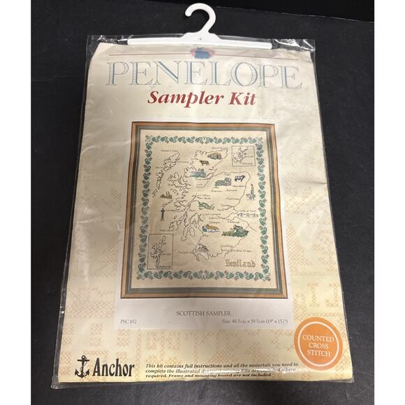 Penelope Counted Cross Stitch Kit Scottish Sampler PSC652 Anchor 1992 Sealed - Picture 1 of 3